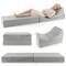 Costway 4-in-1 Convertible Folding Sofa Bed Floor Futon Sleeper Couch Chair Single Grey